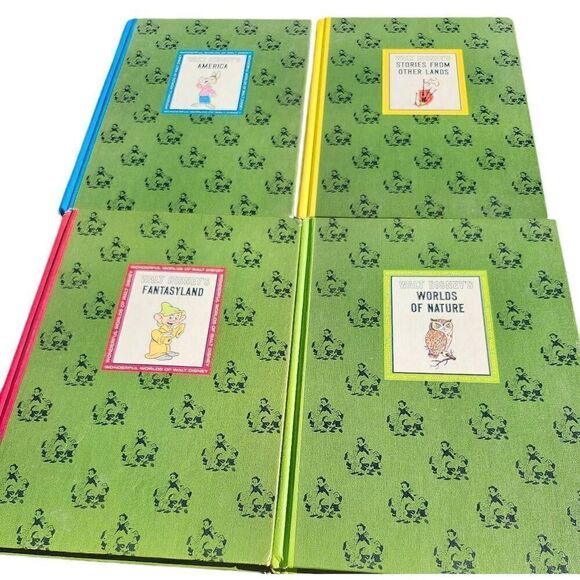 THE WONDERFUL WORLDS OF WALT DISNEY 1965 4 HB BOOK BOX SET *MISSING OUTER BOX* I - Picture 2 of 7